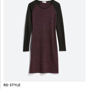 RD Style, size small, Ayva knit baseball style black and heather burgundy dress